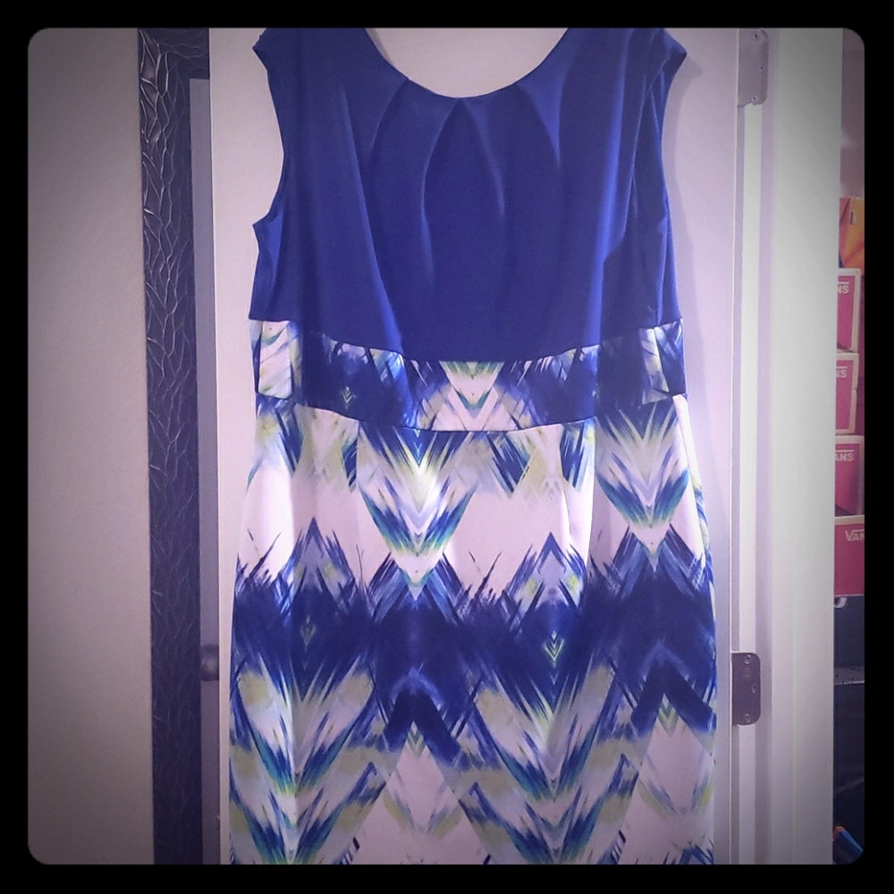 Blue plus size dress